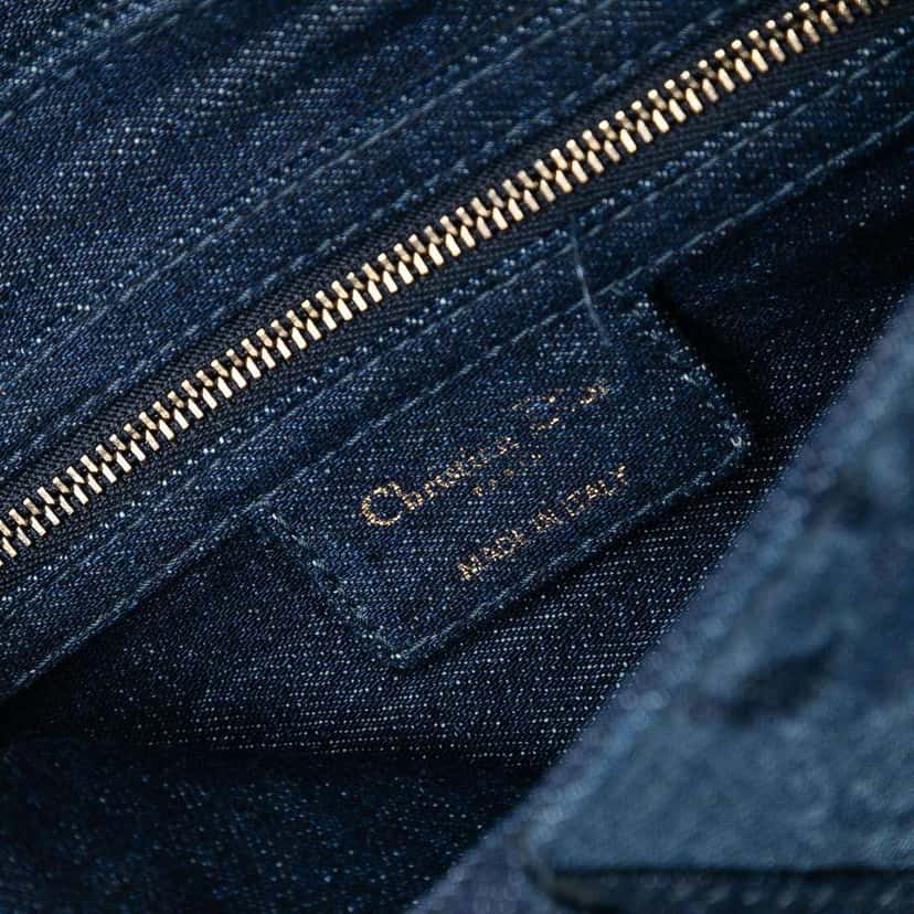 Dior Denim Tie Dye Saddle Bag Blue Denim Good condition - Box View