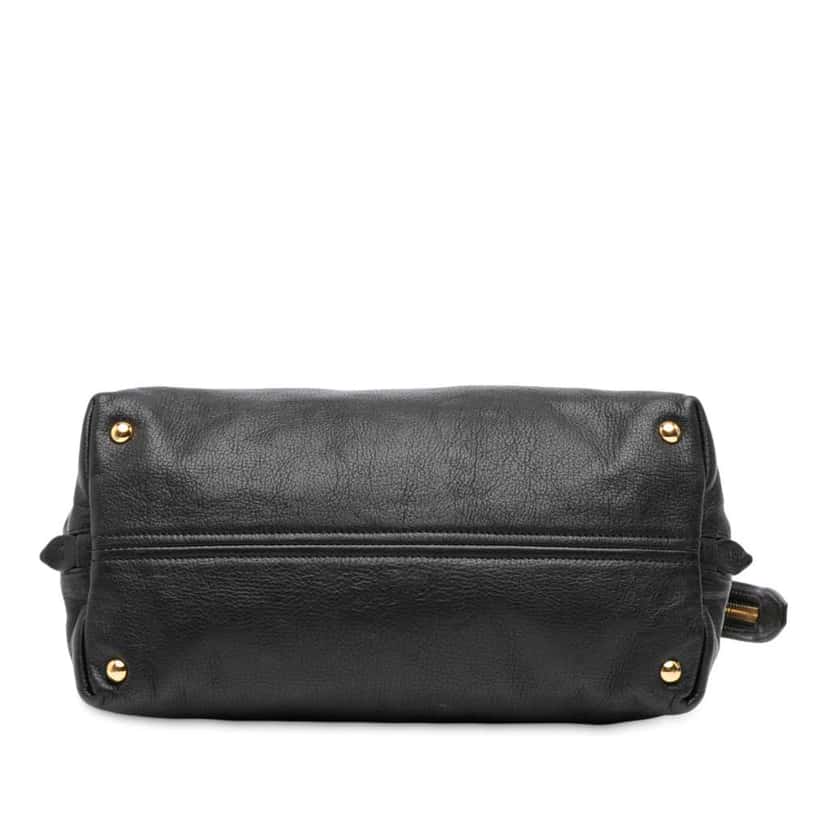 Miu Miu Goatskin Madras Zip Satchel Black Leather Good condition - Inside View
