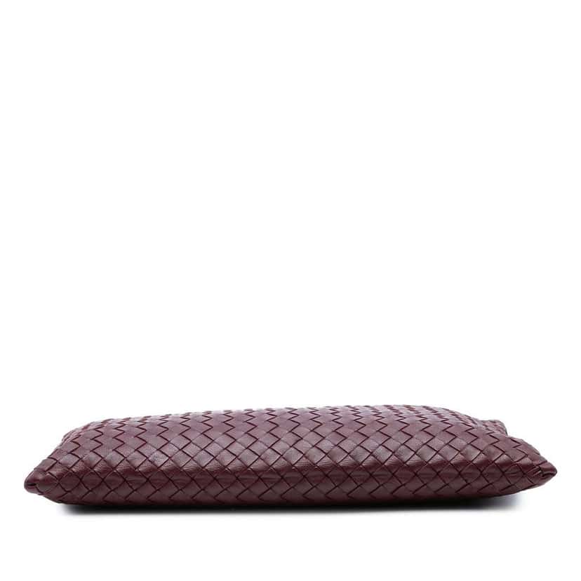 Bottega Veneta Nappa Intrecciato Clutch Red Leather Good condition - Inside View