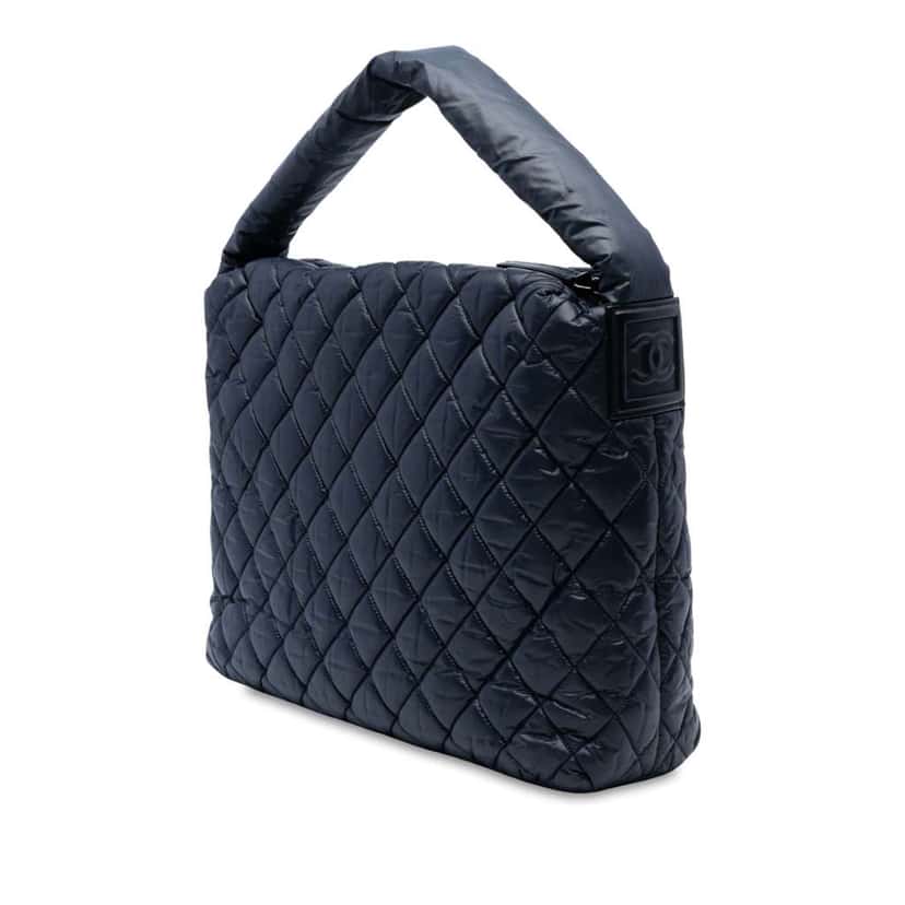 Chanel Quilted Nylon Coco Cocoon Hobo Blue Very good condition - Back View