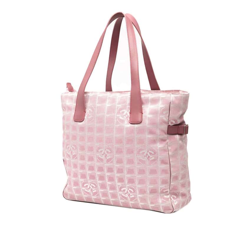 Chanel New Travel Line Nylon Tote Pink Good condition - Back View