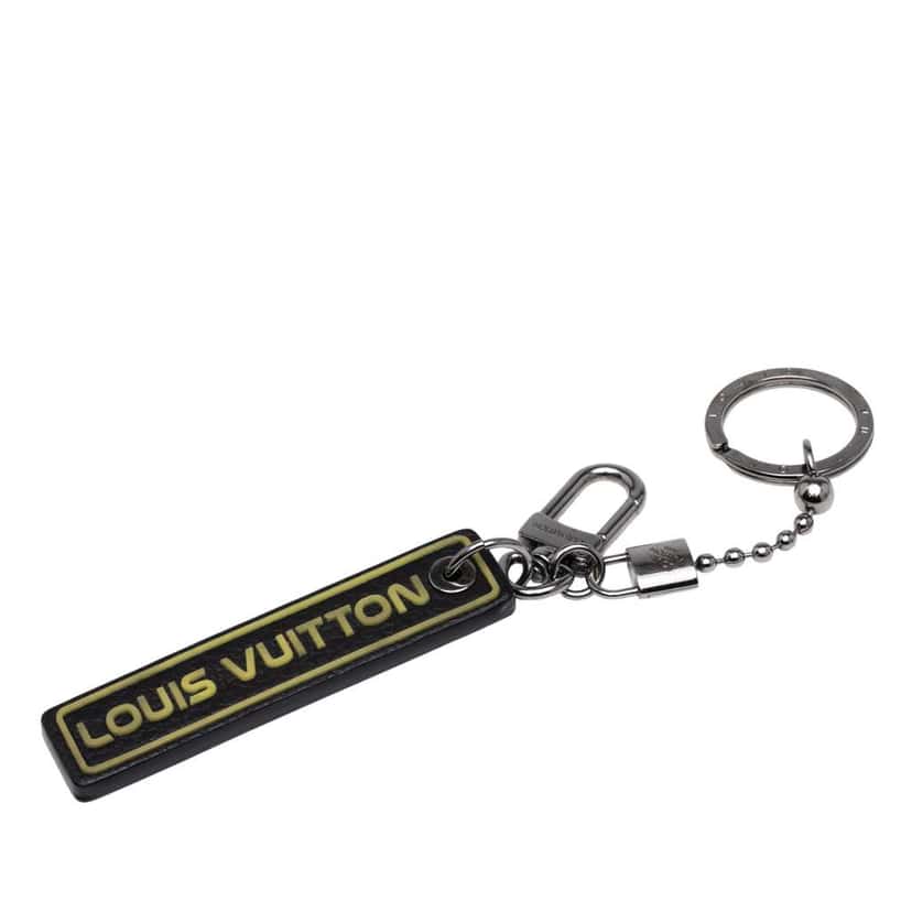 Louis Vuitton Taurillon Porte Cles Tab Key Holder Bag Charm Black Leather Good condition - Front View