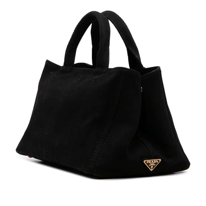 Prada Canvas Canapa Logo Satchel Black Canvas Good condition - Back View