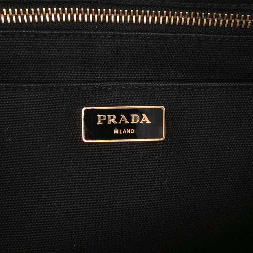 Prada Canvas Canapa Logo Satchel Black Canvas Good condition - Box View