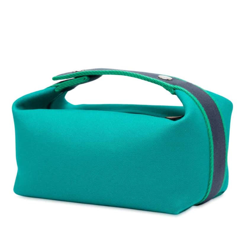 Hermès Small Canvas Bride A Brac Case Blue Canvas Good condition - Back View