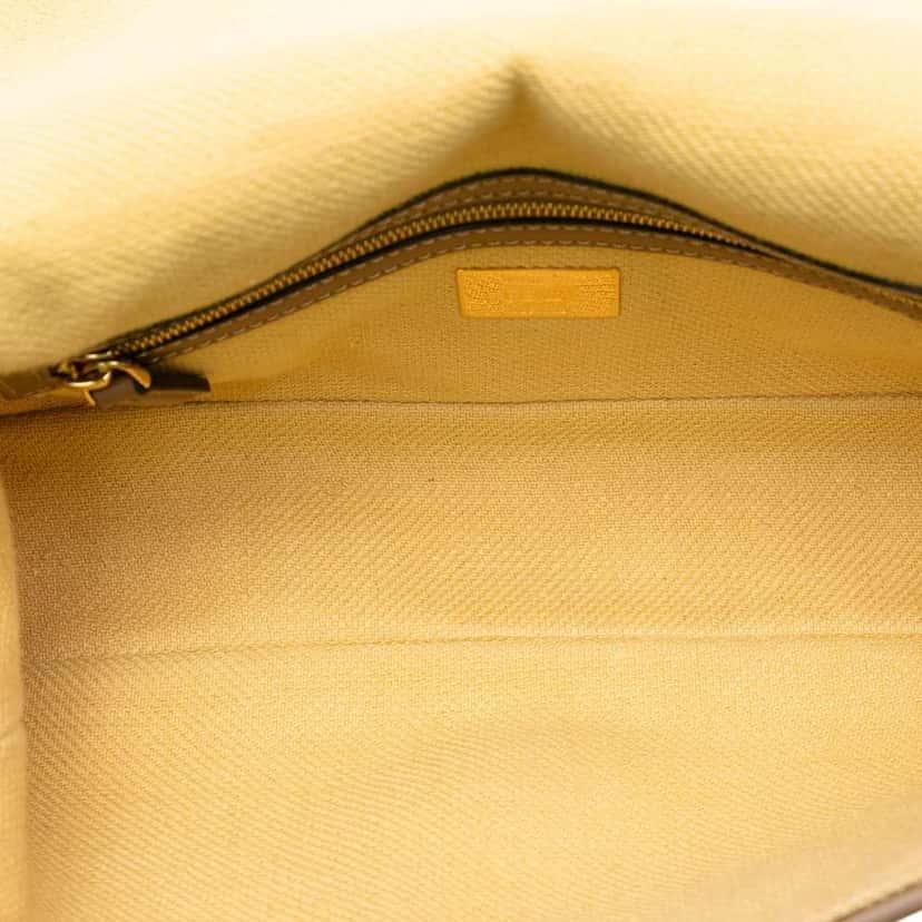 Fendi Medium Embroidered Canvas Baguette Satchel Brown Canvas Good condition - Model View