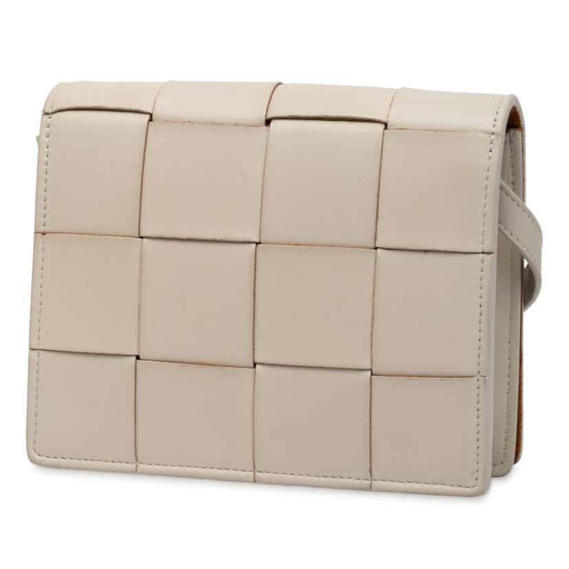 Bottega Veneta Mini Nappa Maxi Intrecciato Cassette Crossbody White Leather Good condition - Back View
