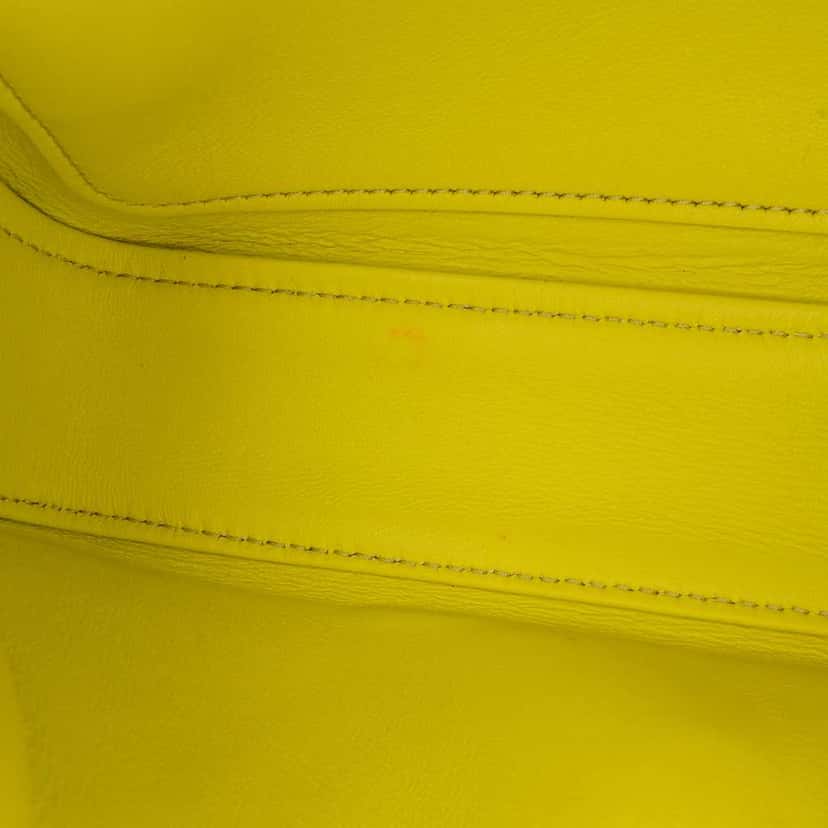 Celine Calfskin Cuir Triomphe Chain Shoulder Bag Yellow Leather Good condition - Box View