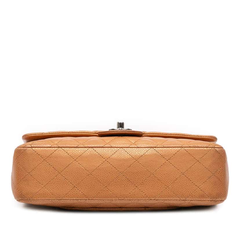 Chanel Medium Classic Metallic Caviar Double Flap Brown Leather Good condition - Inside View