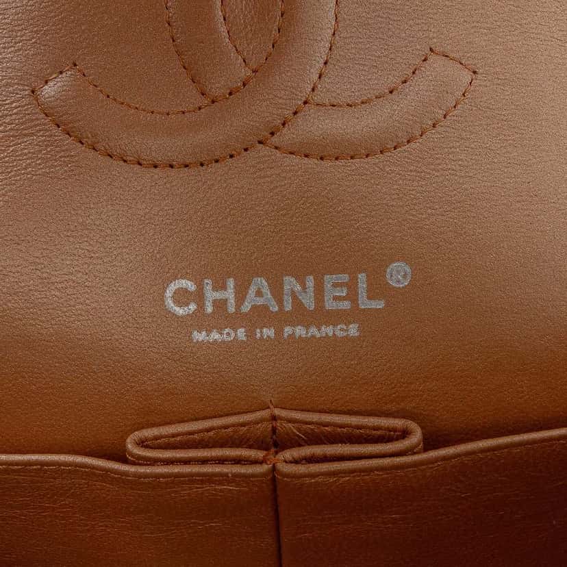 Chanel Medium Classic Metallic Caviar Double Flap Brown Leather Good condition - Box View