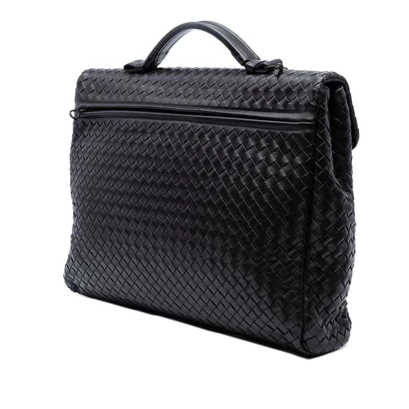 Bottega Veneta Nappa Intrecciato Briefcase Brown Leather Good condition - Back View