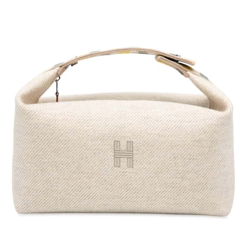 Hermès Large Wool Au Carre Bride A Brac Case Brown Wool Good condition - Front View