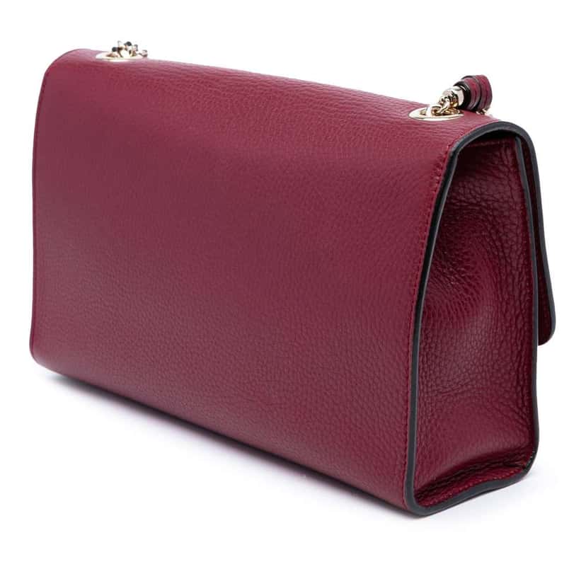 Gucci Medium Leather Miss Bamboo Crossbody Red Leather Good condition - Back View