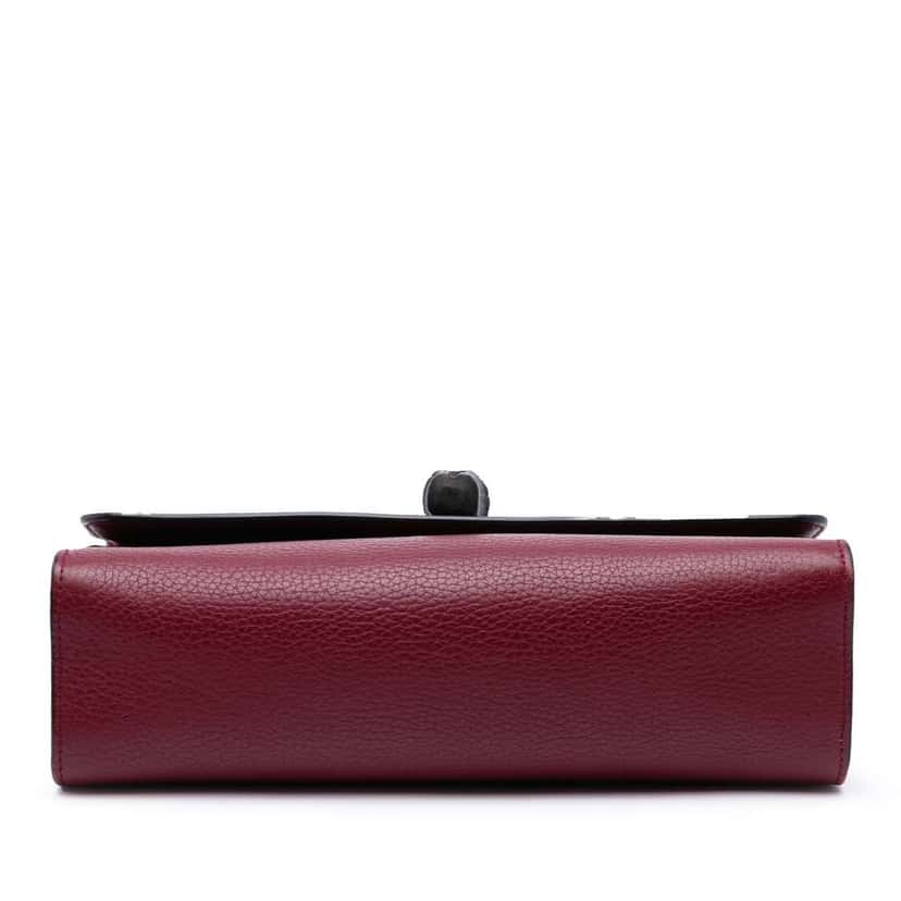 Gucci Medium Leather Miss Bamboo Crossbody Red Leather Good condition - Inside View