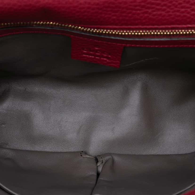 Gucci Medium Leather Miss Bamboo Crossbody Red Leather Good condition - Model View