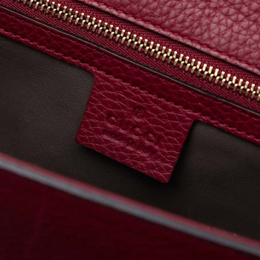 Gucci Medium Leather Miss Bamboo Crossbody Red Leather Good condition - Box View