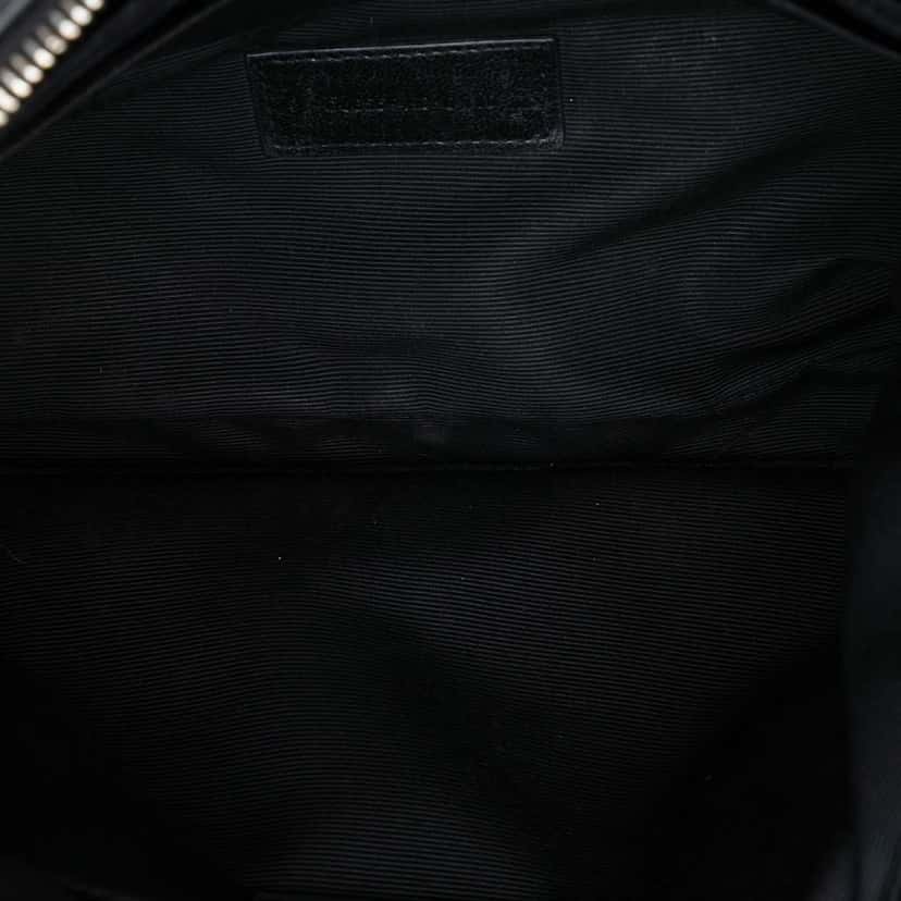 Saint Laurent Chevron Calfskin Monogram Zip A4 Pouch Black Leather Good condition - Model View