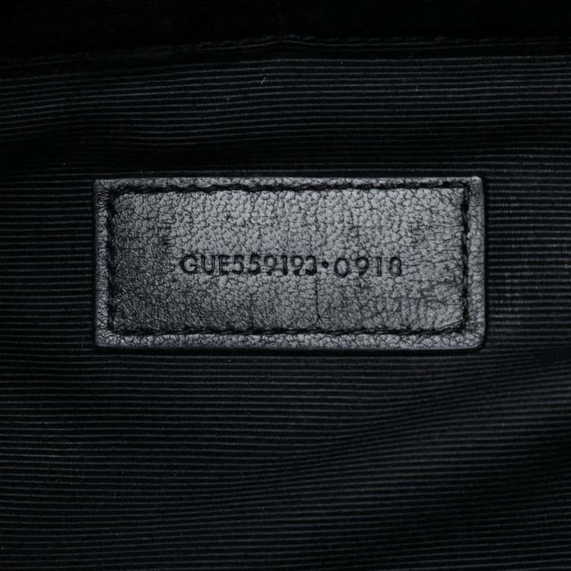 Saint Laurent Chevron Calfskin Monogram Zip A4 Pouch Black Leather Good condition - Box View