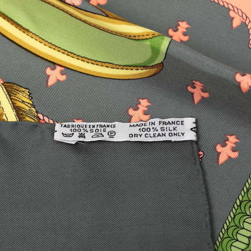 Hermès Selles A Housse Silk Scarf 90 Black Silk Good condition - Back View