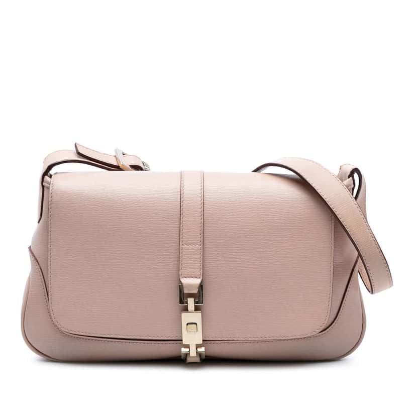 Gucci Calfskin Jackie O Flap Pink Leather Good condition - Front View