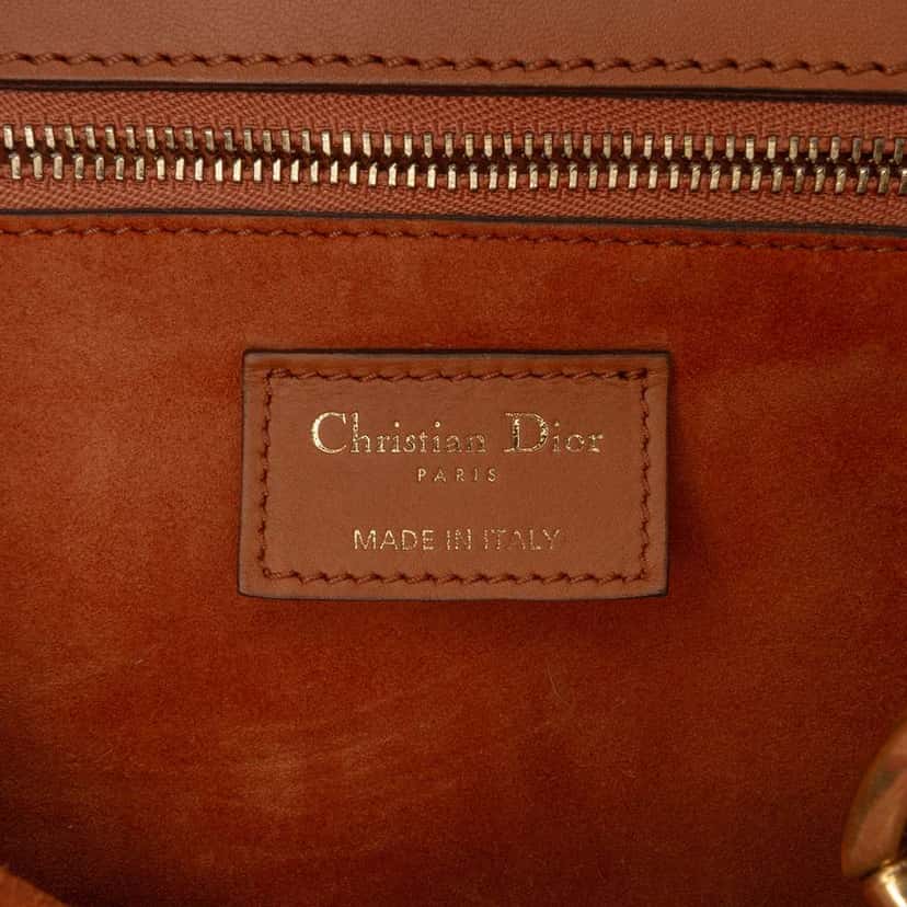 Dior Large Ultra Matte Calfskin Cannage Embossed Lady Dior Brown Leather Good condition - Box View