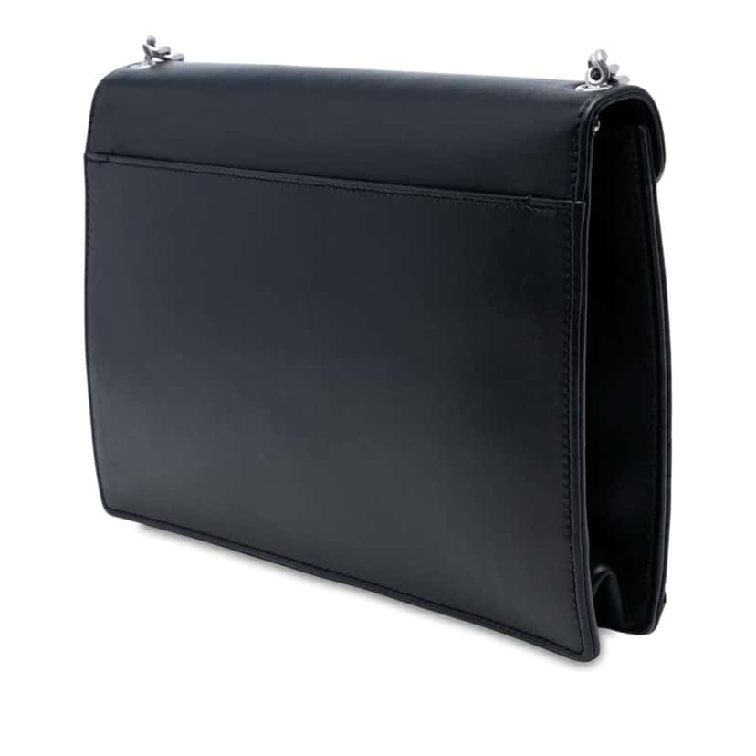Saint Laurent Quilted Lambskin Studded Monogram Gaby Shoulder Bag Black Leather Good condition - Back View