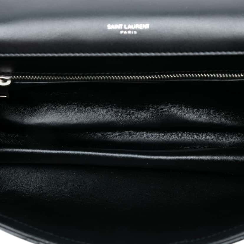 Saint Laurent Quilted Lambskin Studded Monogram Gaby Shoulder Bag Black Leather Good condition - Model View