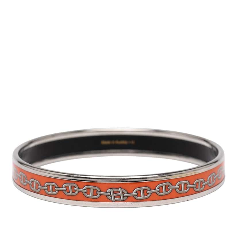 Hermès Narrow Chaine d Ancre Enamel Bangle 62 Orange Good condition - Inside View