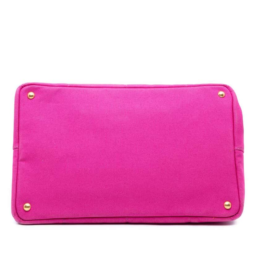 Prada Large Canvas Canapa Logo Satchel Pink Canvas Good condition - Inside View