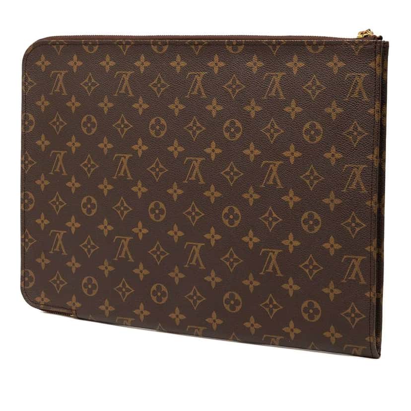 Louis Vuitton Monogram Poche Documents Portfolio Brown Good condition - Back View