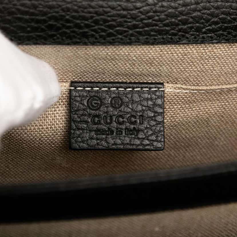 Gucci Small Dollar Calfskin Interlocking G Crossbody Black Leather Good condition - Box View