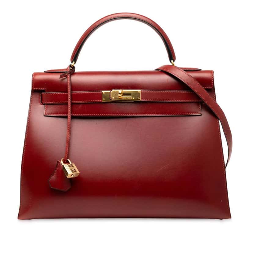 Hermès Box Calf Kelly Retourne 32 Red Leather Good condition - Front View