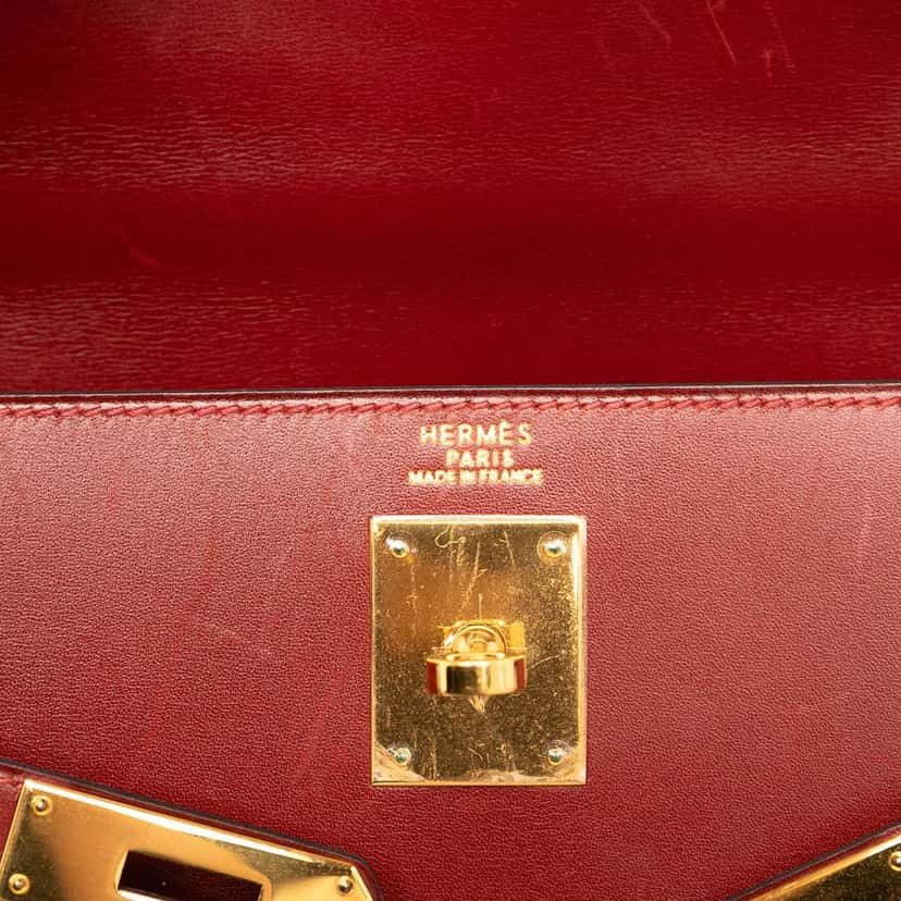 Hermès Box Calf Kelly Retourne 32 Red Leather Good condition - Box View