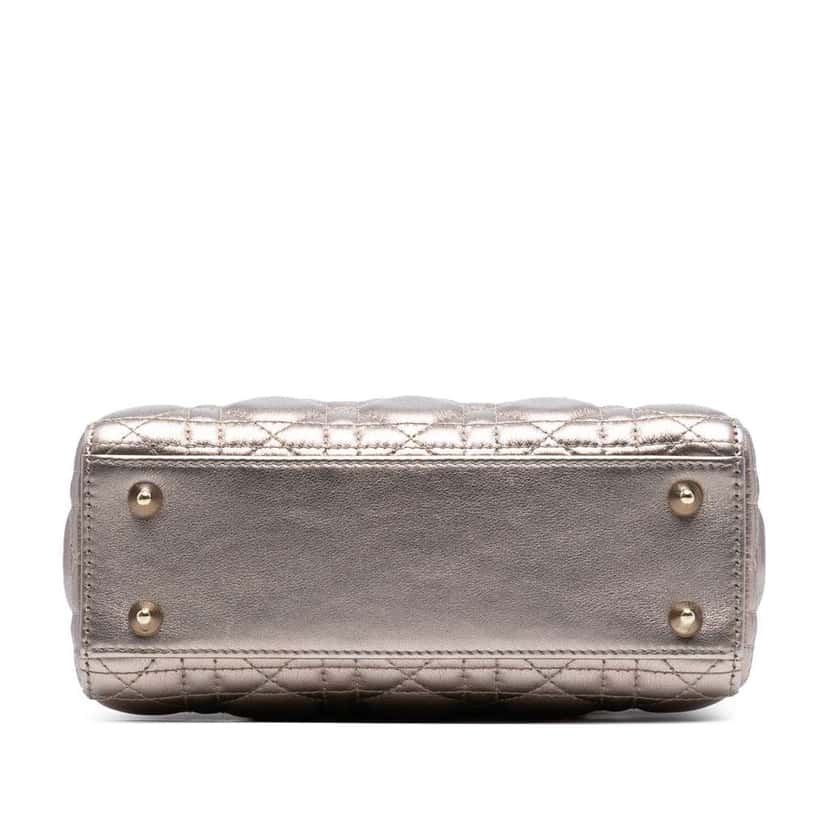 Dior Small Metallic Lambskin Cannage My ABCDior Lady Dior Gold Leather Good condition - Inside View