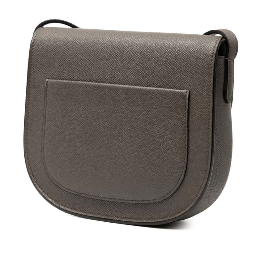 Celine Small Grained Calfskin Trotteur Crossbody Grey Leather Good condition - Back View