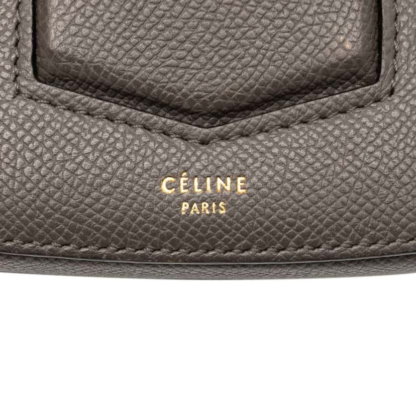 Celine Small Grained Calfskin Trotteur Crossbody Grey Leather Good condition - Box View