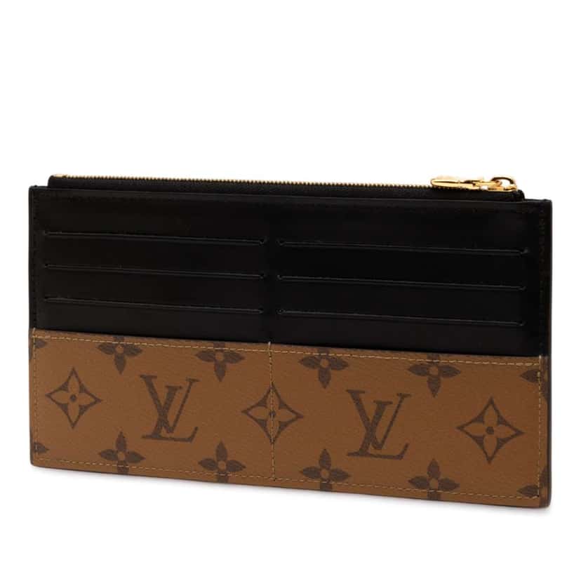 Louis Vuitton Monogram Reverse Slim Purse Brown Good condition - Back View