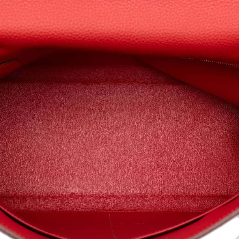 Hermès Togo Kelly II Retourne 32 Red Leather Fair condition - Model View