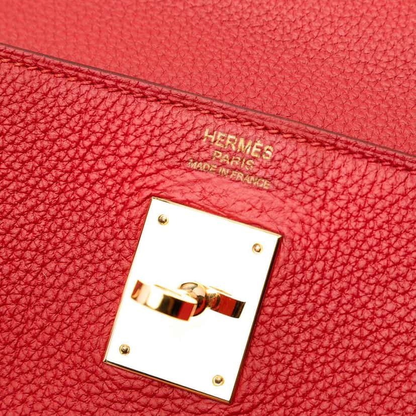 Hermès Togo Kelly II Retourne 32 Red Leather Fair condition - Box View