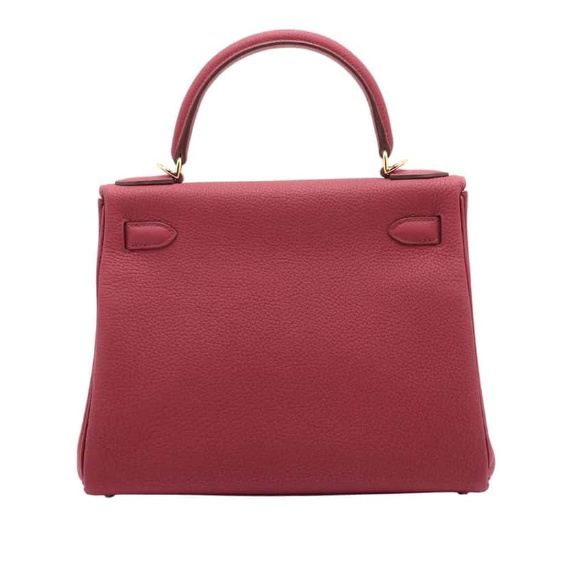 Hermès Togo Kelly II Retourne 28 Red Leather Good condition - Back View