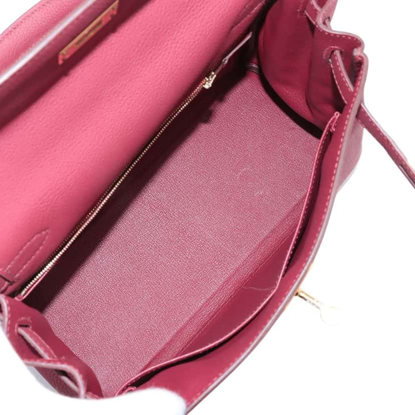 Hermès Togo Kelly II Retourne 28 Red Leather Good condition - Inside View