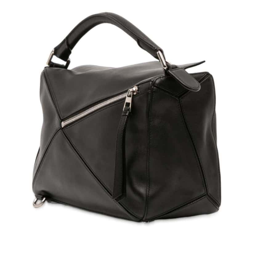 Loewe Medium Calfskin Puzzle Satchel Black Leather Good condition - Back View