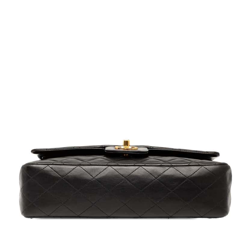 Chanel Medium Classic Lambskin Double Flap Black Leather Good condition - Inside View