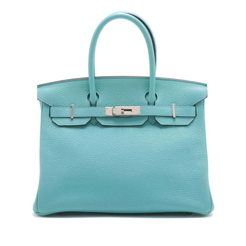 Hermès Togo Birkin Retourne 30 Blue Leather Good condition - Front View