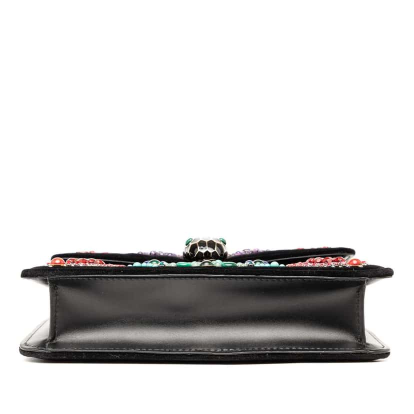 Bvlgari Limited Edition Small Velvet Jewel Embellished Serpenti Forever Crossbody Black Velvet Good condition - Inside View