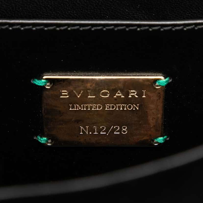 Bvlgari Limited Edition Small Velvet Jewel Embellished Serpenti Forever Crossbody Black Velvet Good condition - Box View