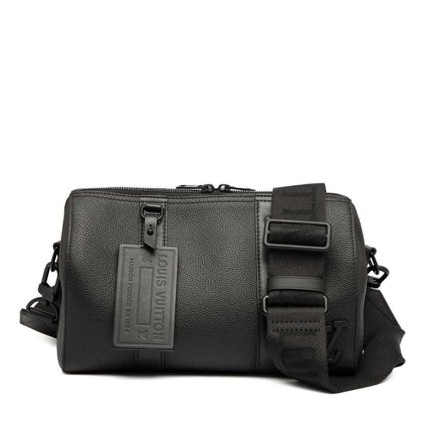 Louis Vuitton Aerogram City Keepall Black Leather Good condition - Front View