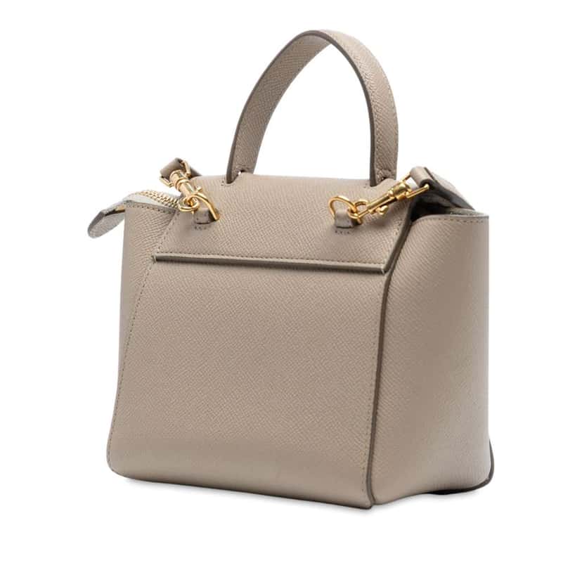 Celine Pico Grained Calfskin Belt Bag Brown Leather Good condition - Back View