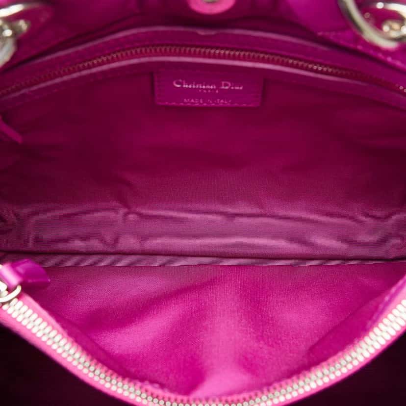 Dior Medium Lambskin Cannage Lady Dior Soft Shopping Tote Pink Leather Good condition - Box View