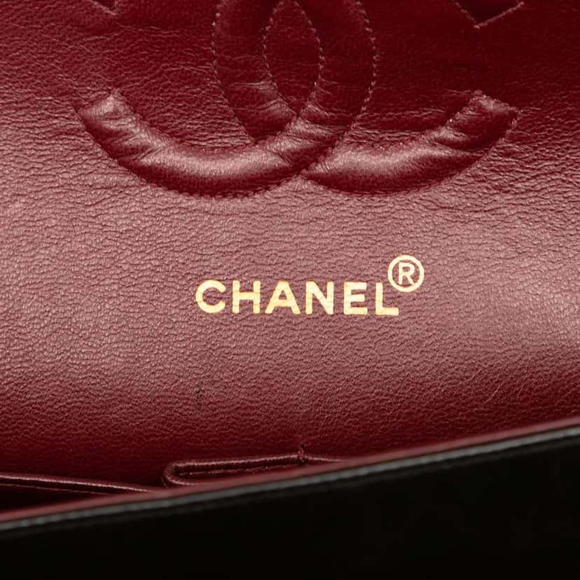 Chanel Medium Classic Lambskin Double Flap Black Leather Good condition - Box View
